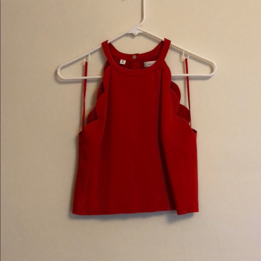 A.L.C Red Cropped Blouse